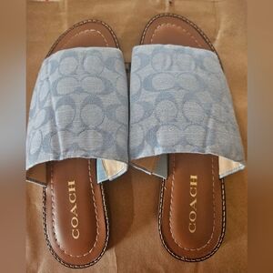 NWOT Coach Women's Hazel Sandal In Signature Chambray Size 8